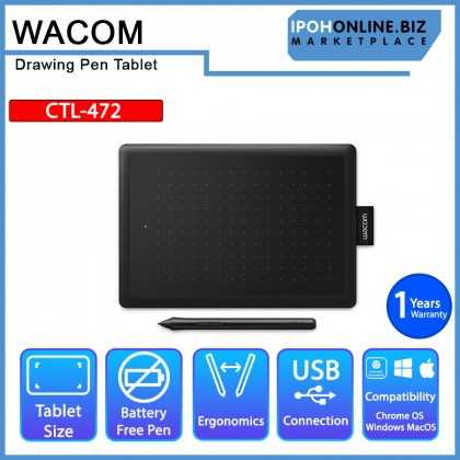 Wacom One by Wacom Small (CTL-472) Creative Graphic Drawing Pen Tablet